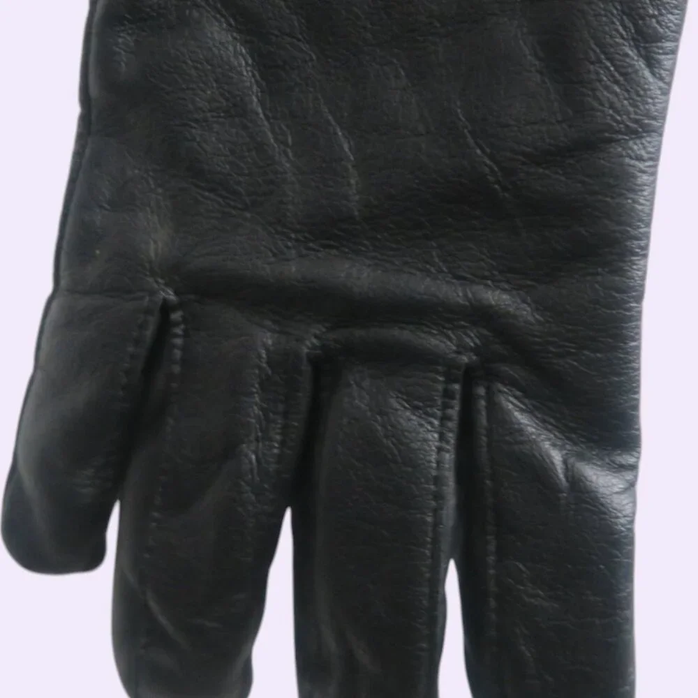 Unwrapped, Inc men's and women's sheepskin leather gloves in black size 10.